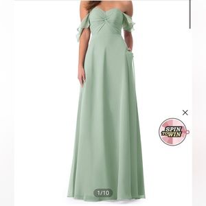 Azazie Juna Bridesmaid Dress in Color Agave